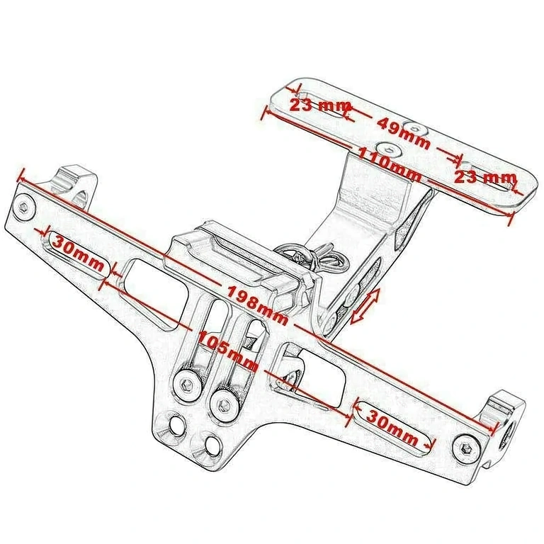 Kompakts motocikla numura turētājs Kompakts motocikla numura turētājs sporta motocikliem