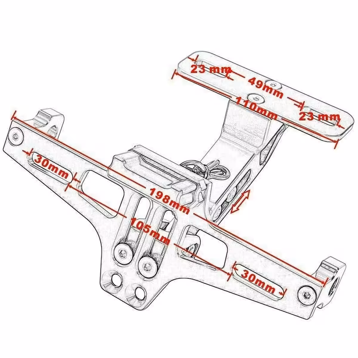 Kompakts motocikla numura turētājs sporta motocikliem