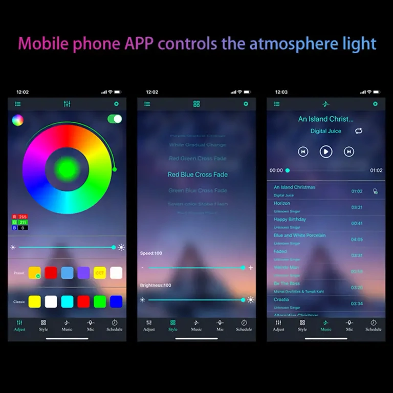 Auto LED, kas mirgo mūzikas ritmā