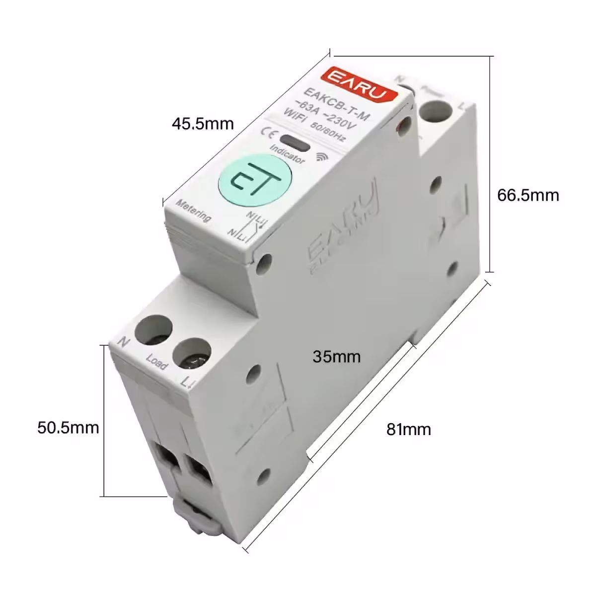 Skaitītāja sānskats ar modernu dizainu