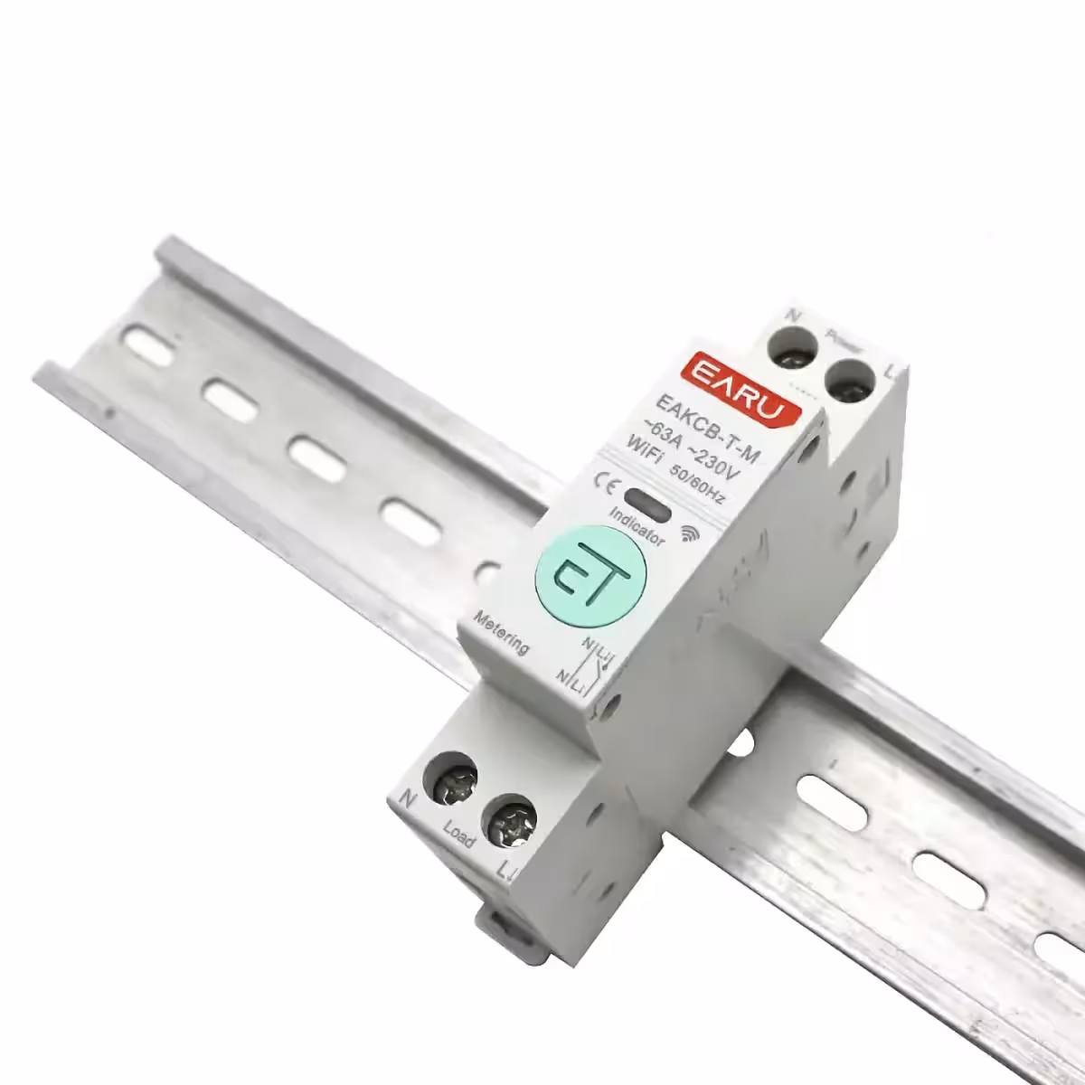 WiFi elektriskais skaitītājs uzstādīts DIN sliedē elektroinstalācijas panelī