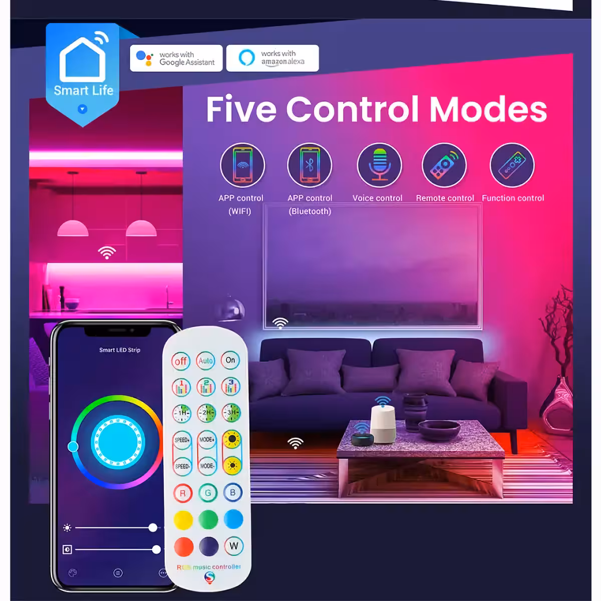 Ierīce ar WiFi 2.4GHz savienojumu ērtai kontrolei