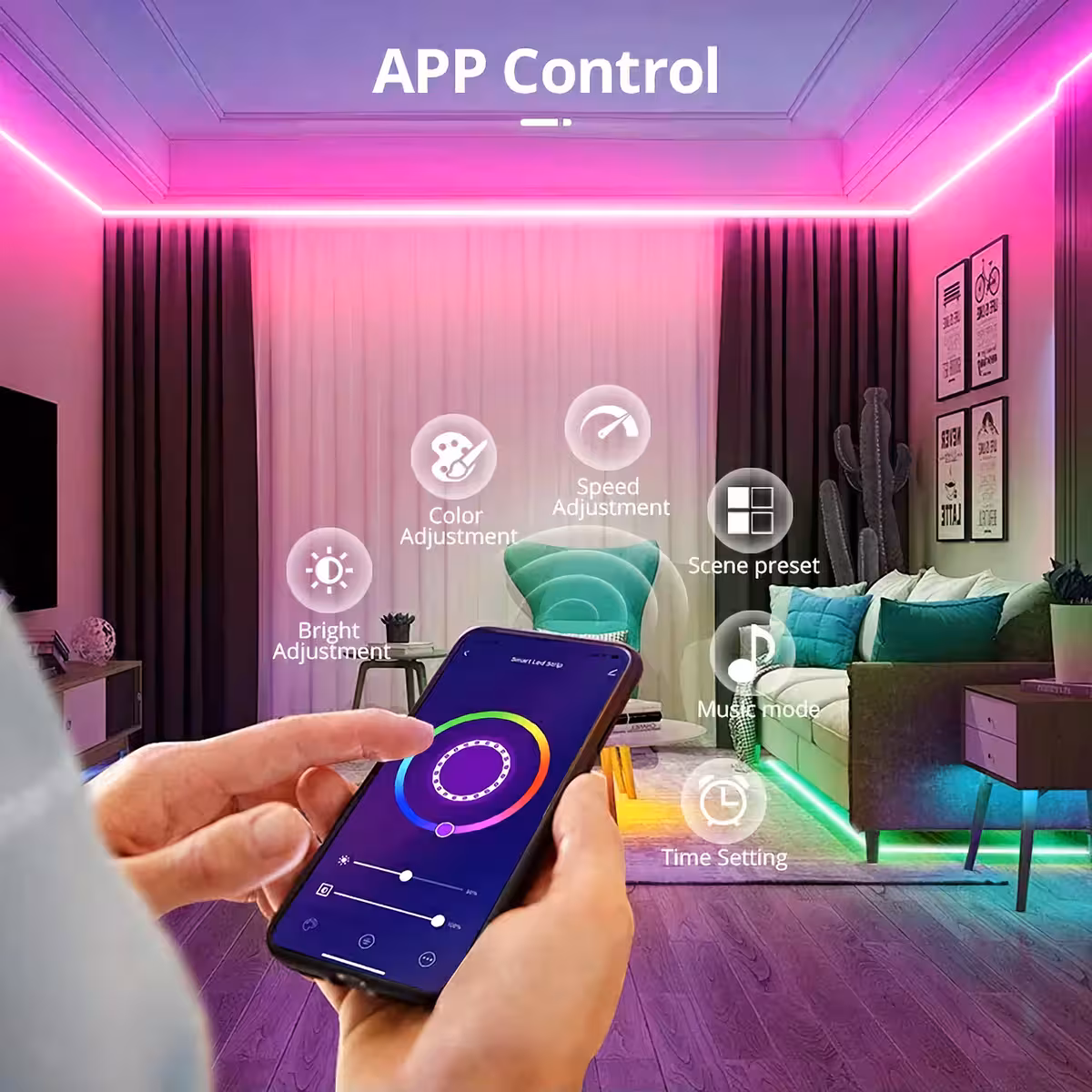 LED kontrolieris sinhronizēts ar mūziku, ideāli ballītēm