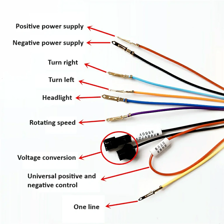 Savienotāji un vadi displeja uzstādīšanai uz skūtera