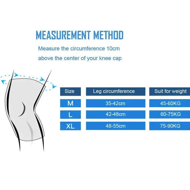 Ceļa saite pieejama M, L un XL izmēros, der dažādiem apkārtmēriem