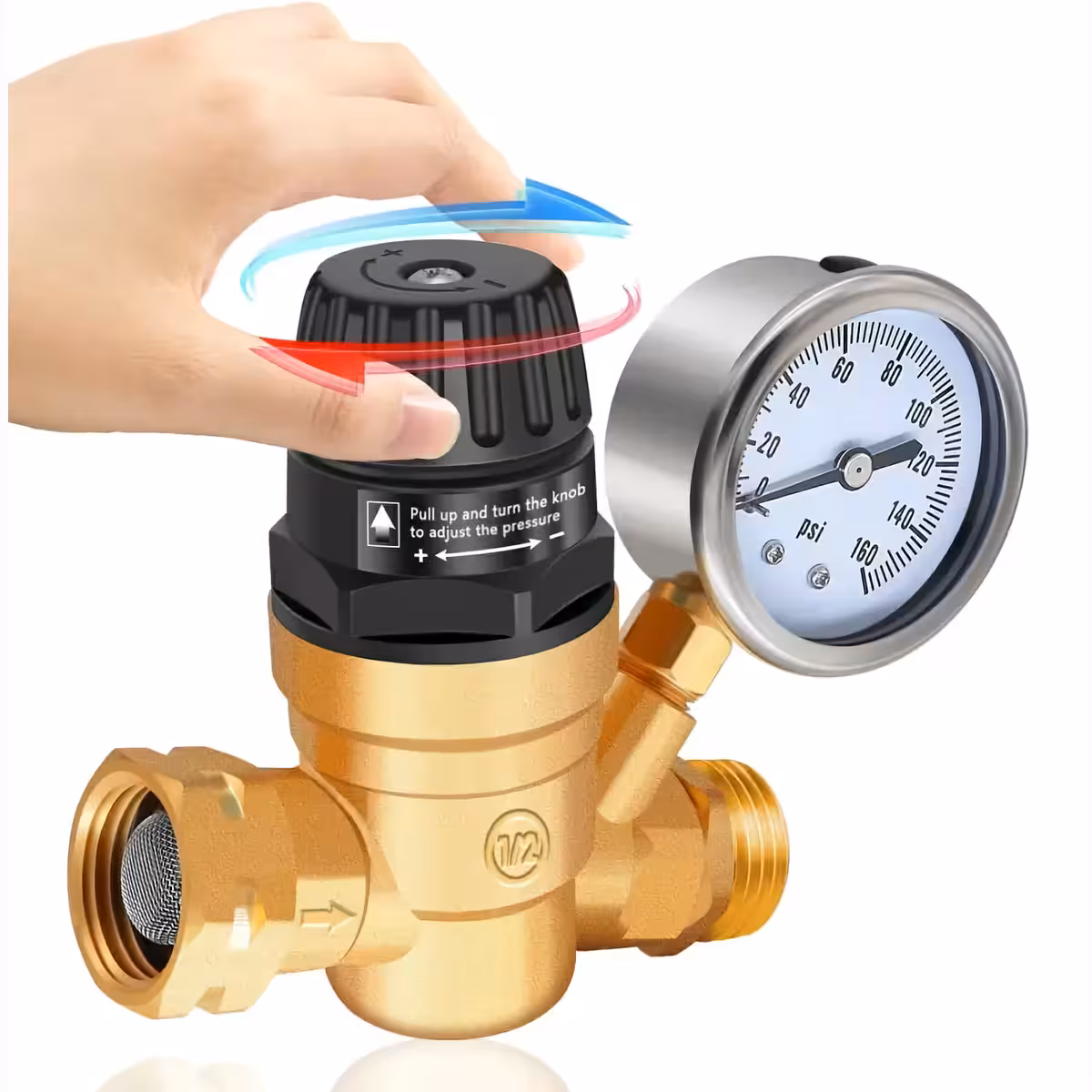 Regulējama vārsts ūdens spiediena kontrolei mājsaimniecībās un rūpniecībā