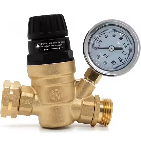 Ūdens spiediena regulators / reduktors 3/4″ ar manometru – ierobežotājs apūdeņošanai, hidroforam, sūknim, boilerim, rullītēm
