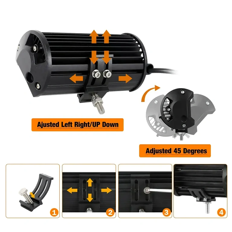 Komplekts divu LED BAR ar stabilu stiprinājumu off‑road transportam