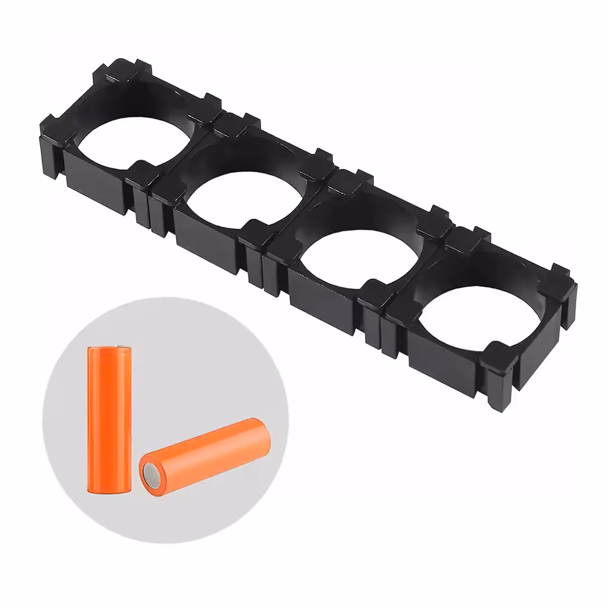 Četri modulāri 18650 Li-ion šūnu turētāji, gatavi lietošanai