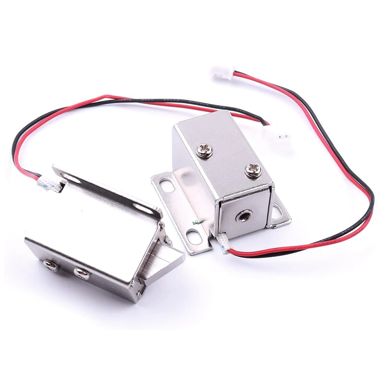 Divi 12V elektromagnētiskie slēdži – skats no priekšpuses Divas 12V elektromagnētiskās slēdzenes – priekšpuses skats