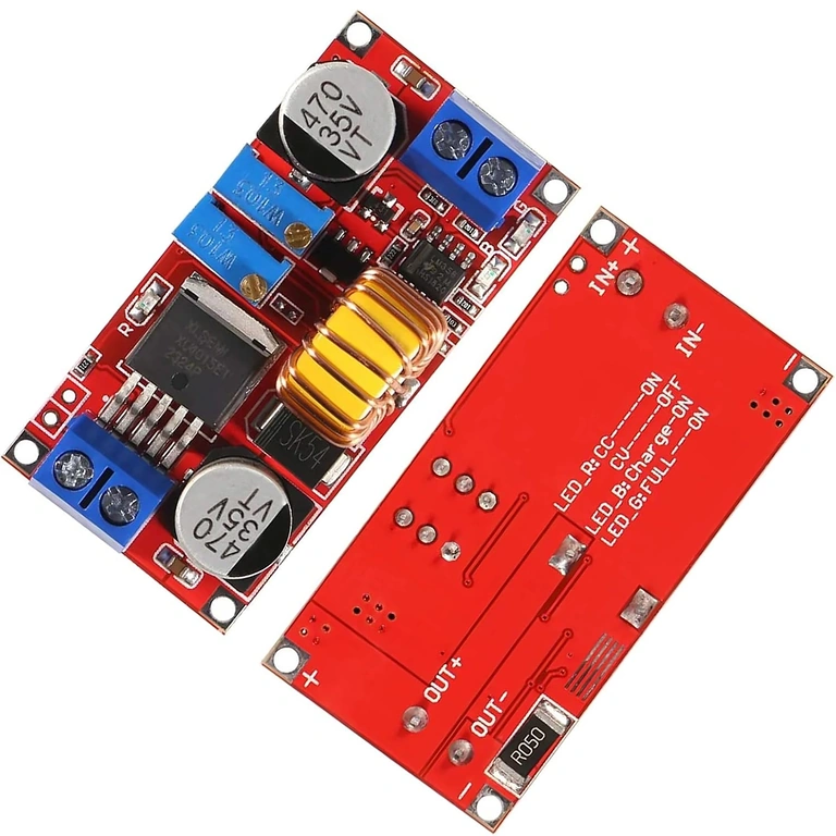 XL4015 regulējamais pārveidotājs – skats no augšas