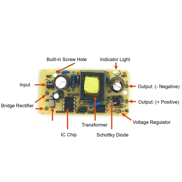 Tehniskā etiķete – 5V 2A barošanas avots Tehniskā informācija no 5V barošanas adaptera etiķetes