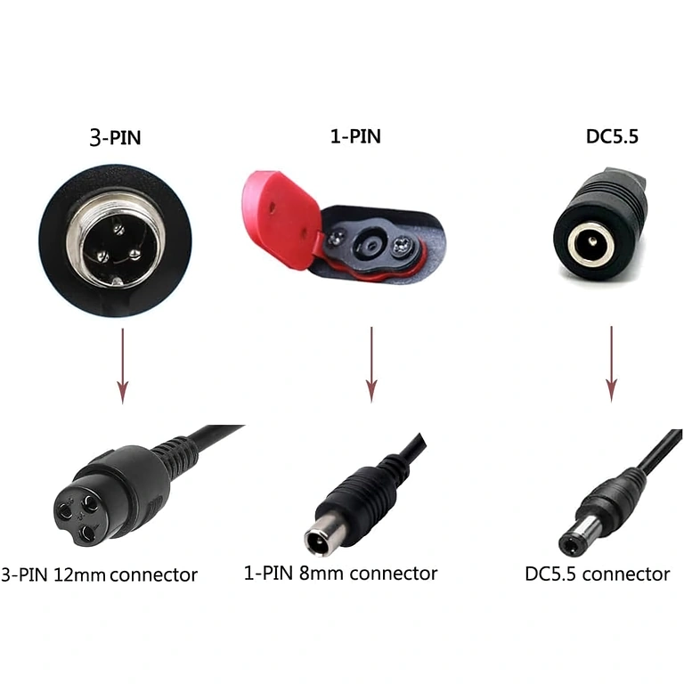 36V–42V 3A lādētājs skrejriteņiem Xiaomi un Segway-Ninebot, 8mm koaksiālais spraudnis