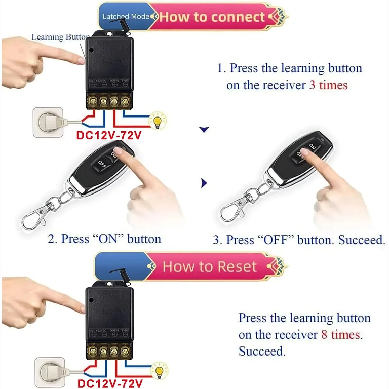 RF 433MHz modulis, relejs ar tālvadību precīzai un drošai kontrolei