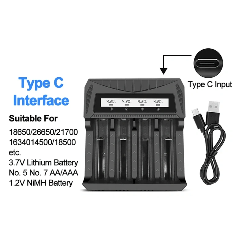 Lādētājs saderīgs ar dažādu tipu baterijām