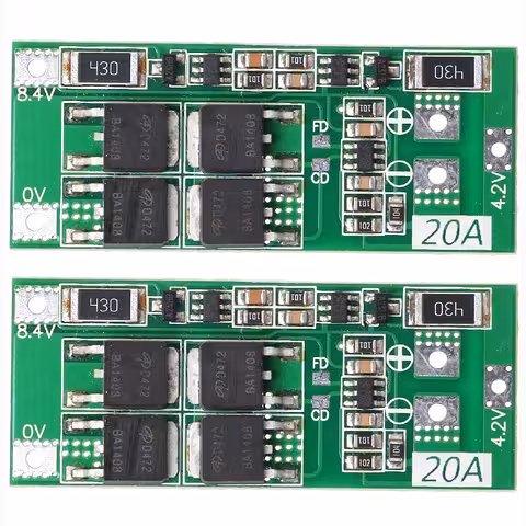 2 gabali – BMS 2S 20A 7.4V modulis ar balansēšanu – shēma iekļauta