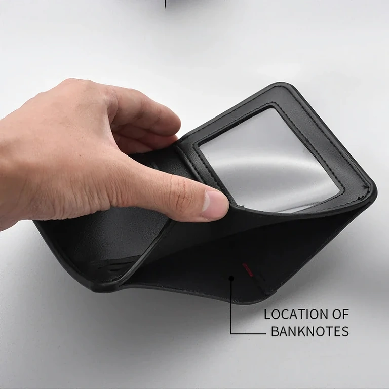 Ādas kartes un personu apliecība, plāns un elegants, rokās turams