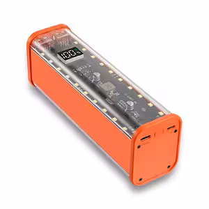 Power bank korpuss 8 x 18650 akumulatoriem, priekšpuses skats