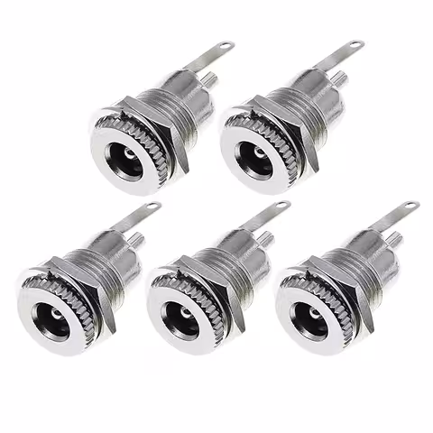 5 gabali – DC barošanas ligzda 12V 5.5mm x 2.1mm – sieviešu savienotājs
