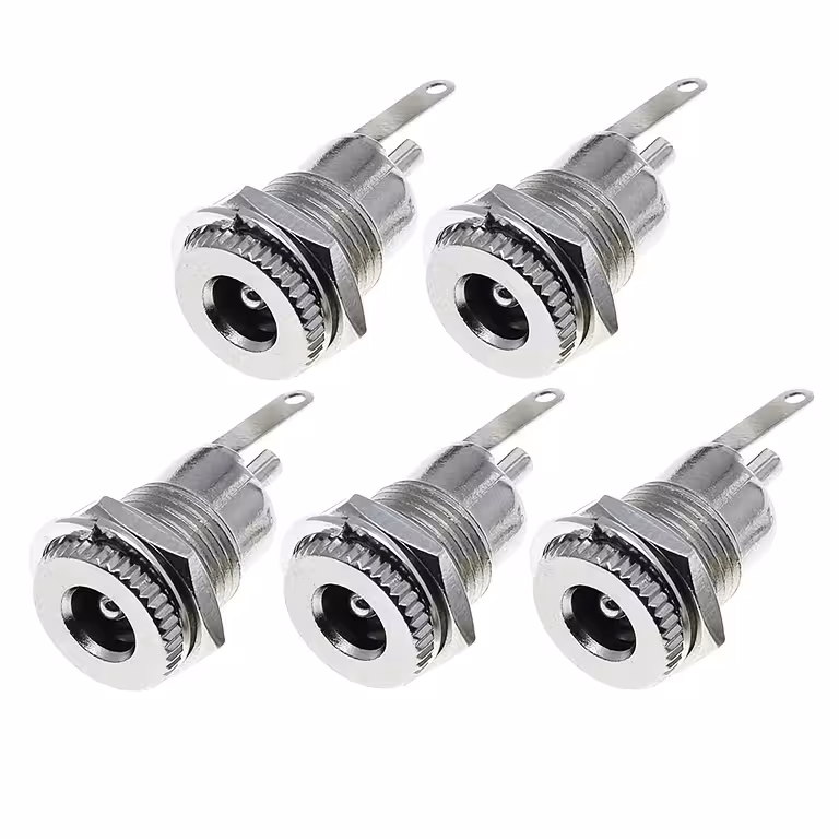 5 gabali – DC barošanas ligzda 12V 5.5mm x 2.1mm – sieviešu savienotājs