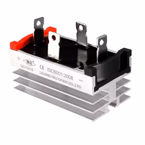 Vienfāzes tilta taisngriezis 50A 1200V ar radiatoru – 4 diožu diode AC-DC taisngriešanai