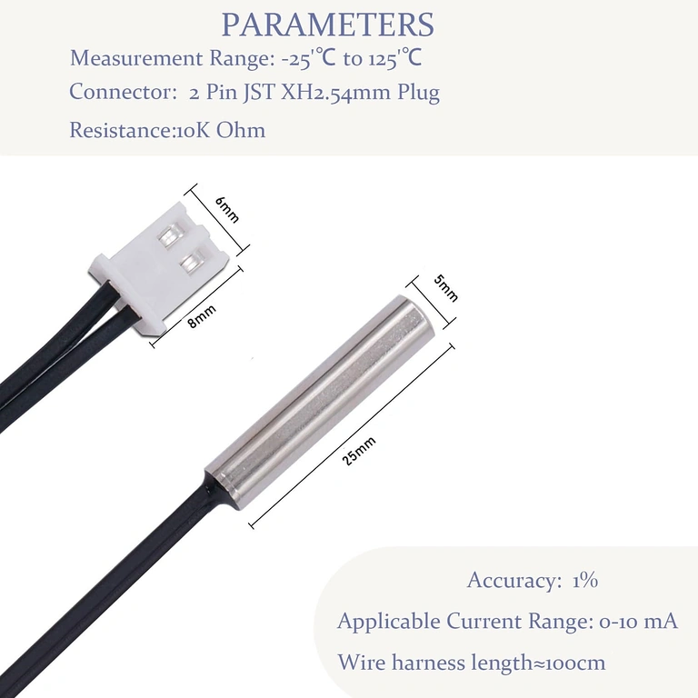 Komplekts 4 NTC 10K sensori termisko automatizāciju sistēmām