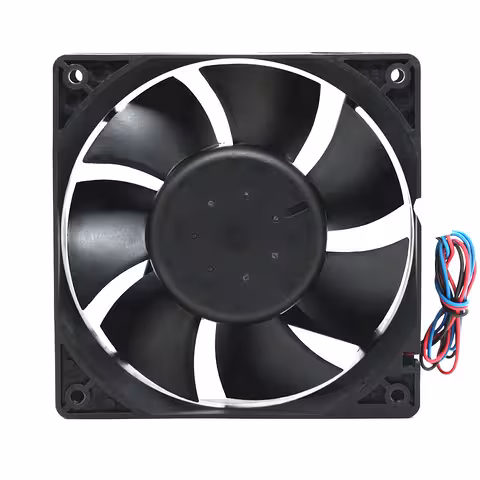 120x120mm 48V aksiālā ventilatora priekšējais skats