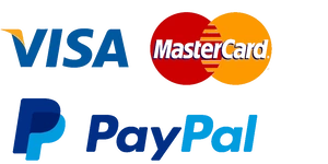 Drošas maksājumu metodes: PayPal, Visa un Mastercard